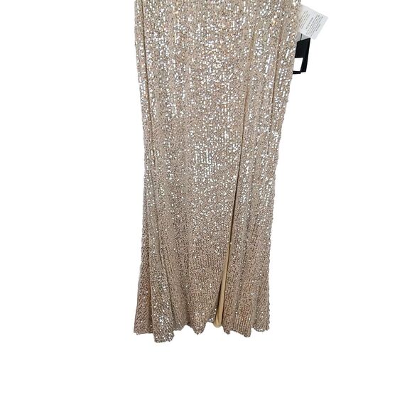 New MAC DUGGAL 26598 Nude Sequim V-Neck Wrap Waist Gown Women's (16)--$398 - Picture 7 of 16